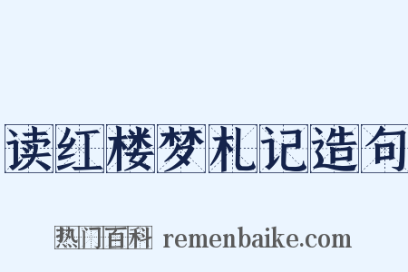 读红楼梦札记造句是什么意思的图片